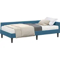 Syfax Eckbettgestell mit Matratze Sonstiges 2 pcs Blau Samt