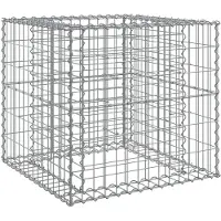 vidaXL Gabionenkorb Silbern 70x70x65 cm Verzinktes Eisen
