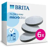 Brita MicroDisc Filterkartuschen, 6er Pack, 1 Filter = 1 Monat Filtration, Reduziert Chlor, Partikel & Verunreinigungen
