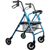 Mobiclinic Rollator Faltbar Handbremsen 4 Räder Sitz und Rückenlehne TURIA Clinicalfy Faltbarer Gehwagen