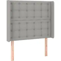 Syfax Kopfteil mit Ohren Hellgrau 103x16x118/128 cm Stoff