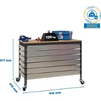 Simon Rack Werkbank ohne Parafuses SIMONWORK MOBILE BT5 BOX6 900 ANTRACITE/MADEIRA
