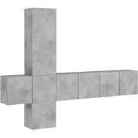 Syfax 5-tlg. Wohnwand Betongrau Holzwerkstoff