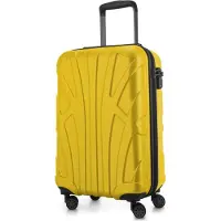 Suitline - leichtes Handgepäck 55x35x20 cm Flugzeug-Trolley 34 L Bordgepäck Hand-Koffer leicht Bord-Koffer 4 Rollen Kabinengepäck Hand Luggage TSA ,Gelb