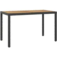 vidaXL Möbel Gartentisch Schwarz und Braun 123x60x74 cm Massivholz Akazie - Gartentische 46450