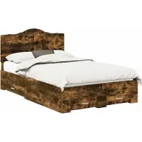 Syfax Bettrahmen Geräucherte Eiche 120 x 200 cm Holzwerkstoff