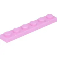 LEGO 1x6 Platte 3666 - 50 Stück Hellrosa