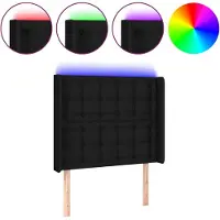 Syfax LED Kopfteil Schwarz 83x16x118/128 cm Stoff
