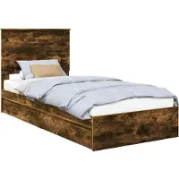Syfax Aufbewahrungsbett Geräucherte Eiche 90 x 200 cm Holzwerkstoff