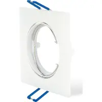 Braytron 20x Ultra Flach Einbaurahmen Eckig Weiß Einbaustrahler 80x80mm Deckeneinbaustrahler Einbauleuchte inkl. 20x 5W GU10 LED Leuchtmittel Warmweiß Deckenstrahler