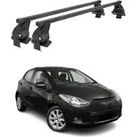 Menabo Dachträger Grundtäger für Mazda 2 2007-2014 50kg Stahl Schwarz 2 tlg