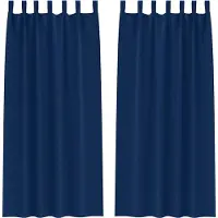 vidaXL Verdunkelungs-Vorhänge mit Ringen 2 stk. Dunkelblau Polyester