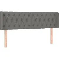 Syfax Kopfteil mit Ohren Dunkelgrau 147x16x78/88 cm Stoff