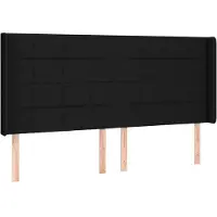 Syfax Kopfteil mit Ohren Schwarz 183x16x118/128 cm Stoff