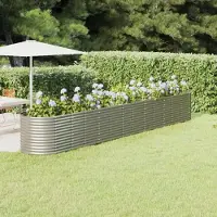 Prolenta Maison Exclusive - Hochbeet Pulverbeschichteter Stahl 512x80x68 cm Silbern