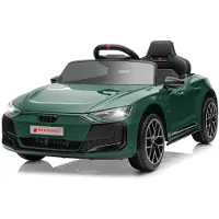 FCH Kinder-Elektroauto 12V 4,5Ah, 2 Geschwindigkeitsstufen, 2,4G-Fernbedienung, geeignet für Kinder von 3 bis 5 Jahren, Audi RS e-tron GT,Dunkelgrün