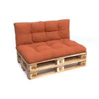 Pokar Palettenkissen mit schöner Steppung Auflage Palettensofa, Größe:Set Sitzkissen 120x80 + Rückenkissen 120x40, Farbe:Orange