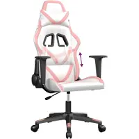 Syfax Gaming-Stuhl Weiß und Rosa Kunstleder