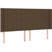 Syfax Kopfteil mit Ohren Dunkelbraun 203x16x118/128 cm Stoff