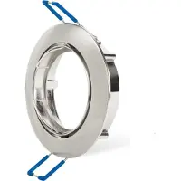Braytron 12x Ultra Flach Einbaurahmen Rund Schwenkbar Edestahl gebürstet Einbaustrahler Ø80mm Einbautiefe 22mm Deckeneinbaustrahler Einbauleuchte inkl. GU10 Fassung