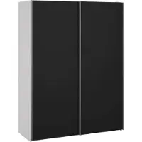 Dmora Kleiderschrank 2 Türen Maurice, Schlafzimmermöbel, Schrank, Garderobe, 150x61 h200 cm, Weiß und Schwarz