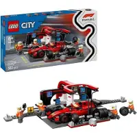 LEGO City Ferrari F1 Boxenstopp, 322 Teile, Konstruktionsspielzeug, 6+ Jahre, mit Minifiguren & Zubehör