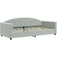 Syfax Tagesbett Hellgrau 90x190 cm Samt