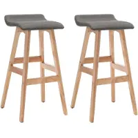 vidaXL “2026 Modern“ Grau Barhocker 2er-set Dunkelgrau Stoff - Designermöbel 22207 - Barhocker
