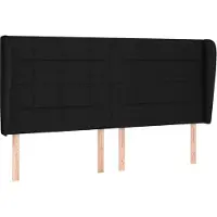 Syfax Kopfteil mit Ohren Schwarz 163x23x118/128 cm Stoff