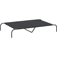 Syfax Hundebett Erhöht Schwarz 130x80x20 cm Oxford-Gewebe und Stahl
