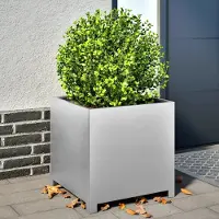 vidaXL "Rabatt" Pflanzkübel modernem Design - Blumentopf/Pflanzkasten - 50x50x50 cm Verzinkter Stahl - Beete CC23742