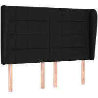 Syfax Kopfteil mit Ohren Schwarz 147x23x118/128 cm Stoff