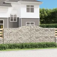 Prolenta Maison Exclusive - Gabionen mit Hochbogen 3 Stk. 400x50x140/160cm Verzinktes Eisen