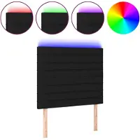 Syfax LED Kopfteil Schwarz 90x5x118/128 cm Stoff