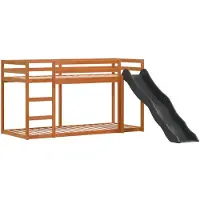 Syfax Etagenbett mit Rutsche & Leiter Wachsbraun 75x190cm Kiefernholz