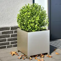 vidaXL "2026 Promotion" Hochbeet - Pflanzkübel - 2 Stk. - Blumenkasten - 40x40x40 cm - Edelstahl - Beete CC30927