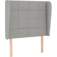 Syfax Kopfteil mit Ohren Hellgrau 93x23x118/128 cm Stoff
