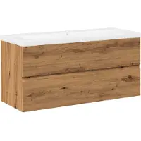 vidaXL Waschbeckenunterschrank mit Einbaubecken Artisan-Eiche