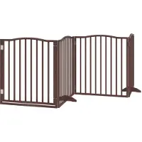 Syfax 4-tlg. Hundetor mit Tür Faltbar Braun Eiche 320 cm Pappelholz