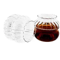 Mulex 2er Gläser-Set aus Borosilikatglas mit Bubble-Riffle-Design Hitzebeständig 350 ml