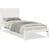 Syfax Massivholzbett Extra Lang ohne Matratze Weiß 90x210 cm