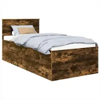 Syfax Bettrahmen Geräucherte Eiche 75 x 190 cm Holzwerkstoff