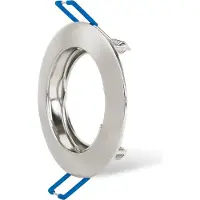 Braytron 2x Ultra Flach Einbaurahmen Rund Edelstahl gebürstet Einbaustrahler Ø76mm Deckeneinbaustrahler Einbauleuchte inkl. 2x 5W GU10 LED Leuchtmittel Warmweiß Deckenstrahler