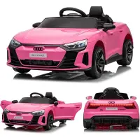 FCH Audi RS e-tron GT Kinderauto Kinder Elektroauto 12V mit Musikbreitem Sitz, verstellbarem Sicherheitsgurt Rosa