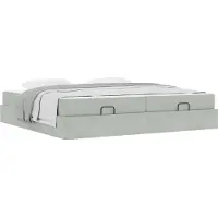 Syfax Bettgestell mit Matratze mit Matratze 2 pcs Hellgrau Samt