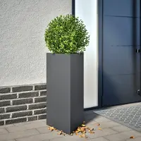 vidaXL "2026 Promotion" Hochbeet - Pflanzkübel - 2 Stk. - Blumenkasten - Anthrazit Dreieckig 40x34,5x70 cm - Stahl - Beete CC30913
