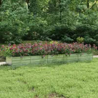 vidaXL "SALE 2026"Garten-Hochbeet - Blumenkasten - Pflanzkorb - 400x80x45 cm Verzinkter Stahl Silber - Beete Einfacher Aufbau DE2664744
