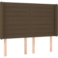 Syfax Kopfteil mit Ohren Dunkelbraun 147x16x118/128 cm Stoff