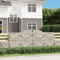 Prolenta Maison Exclusive - Gabionen mit Hochbogen 2 Stk. 300x50x120/140cm Verzinktes Eisen