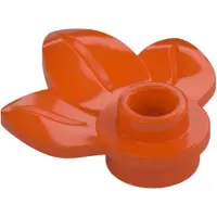 LEGO : 100x Pflanzenelement mit 3 Blättern, rötliches Orange
